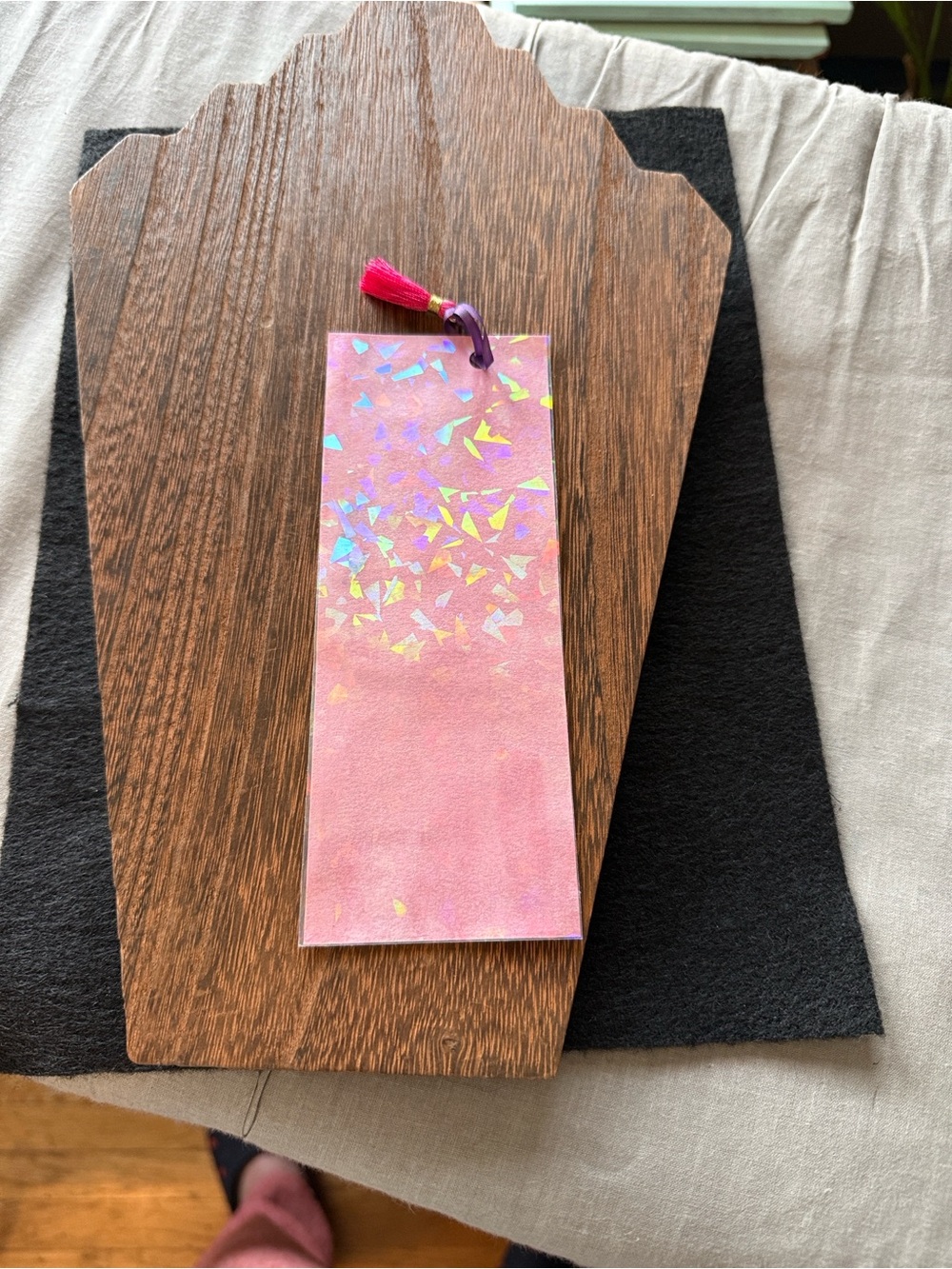 2 Hand Crafted
 inspirational Sobriety Bookmarks
Red Tassel and  Floral design - Picture 4 of 4